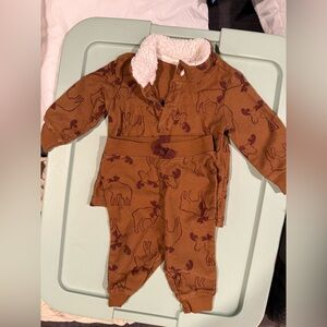 Carter's Brown Moose Print set